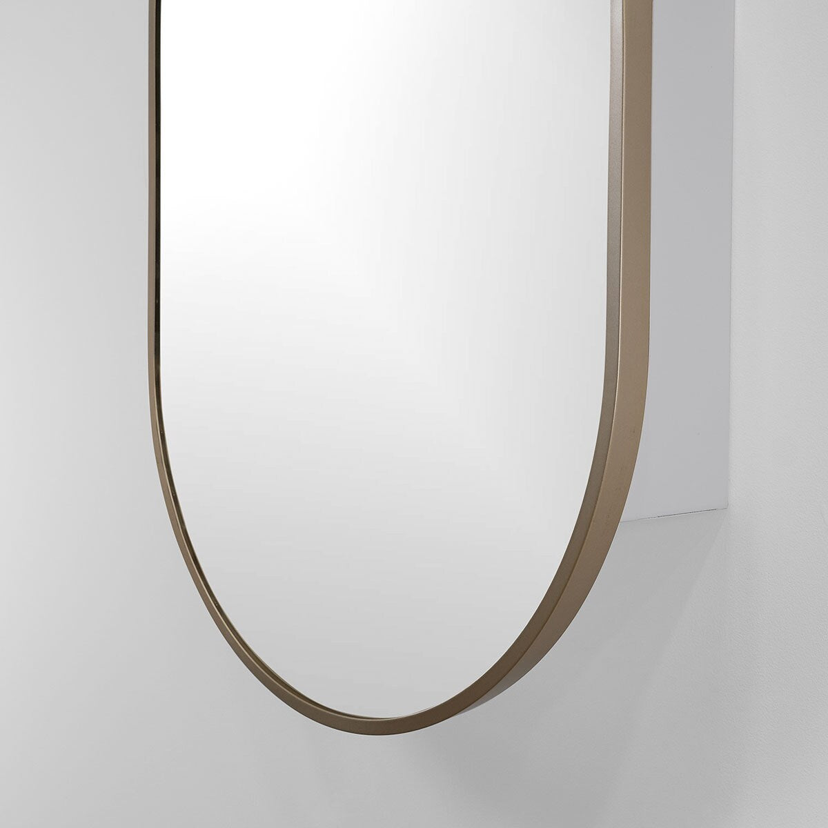 20-in x 30-in Surface Mount Gold Mirrored Oval Medicine Cabinet