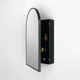 18-in x 30-in Surface Mount Black Mirrored Arched Medicine Cabinet
