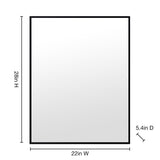 22-in x 28-in Surface Mount Black Mirrored Medicine Cabinet