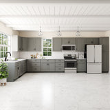 RELIABILT Overlake 18-in W x 90-in H x 24-in D Gray Pantry Ready To Assemble Plywood Cabinet (Recessed Panel Shaker Door Style)