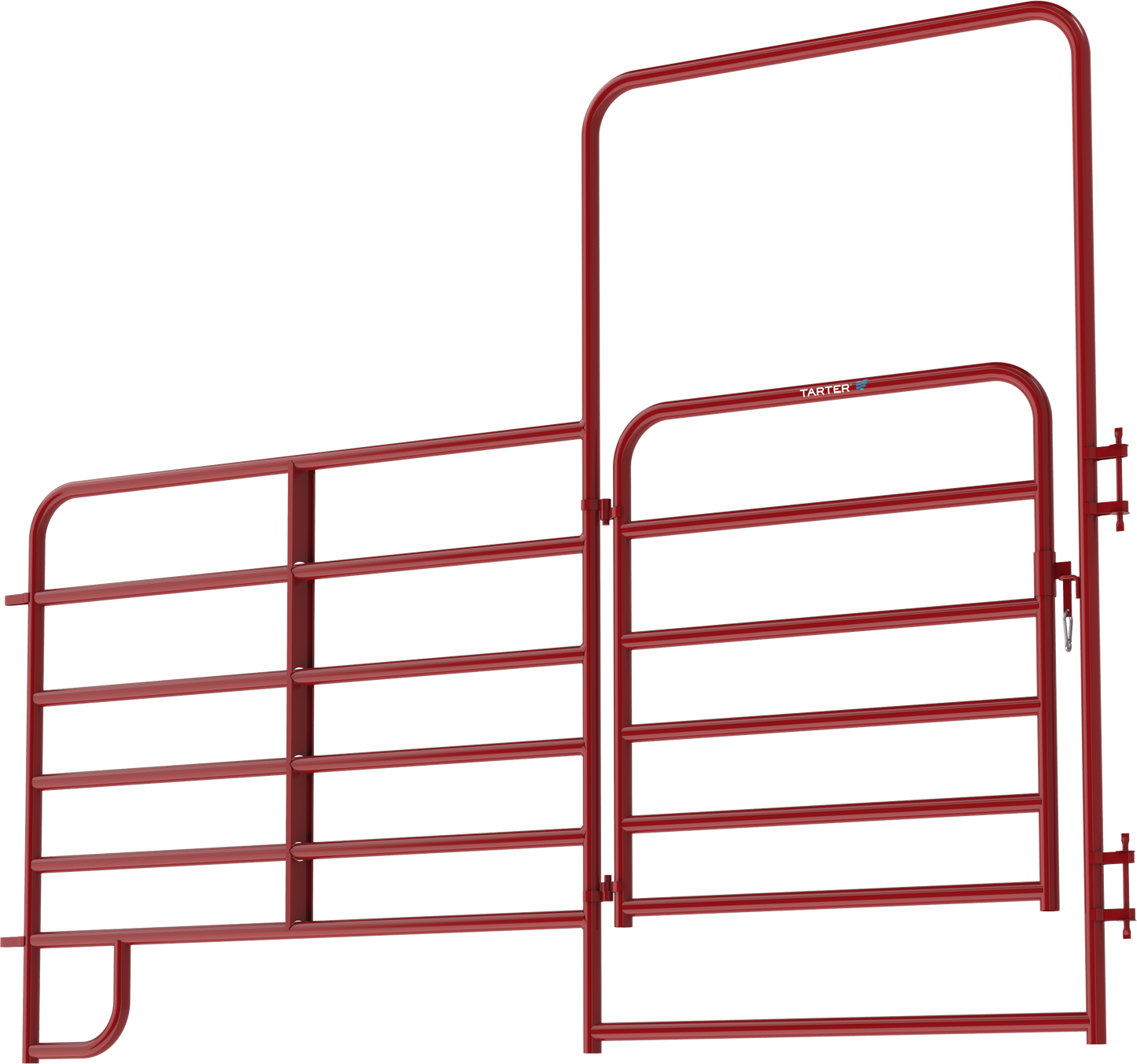 Tarter 8-ft H x 10-ft W Red E-coat Steel Containment Walk-thru Fence Gate