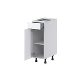 Hugo&Borg Rosemont 12-in W x 34.5-in H x 21-in D Glacier White 1-Drawer Base Fully Assembled Cabinet (Recessed Panel Shaker Style)