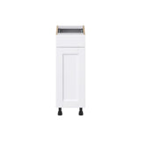 Hugo&Borg Rosemont 12-in W x 34.5-in H x 21-in D Glacier White 1-Drawer Base Fully Assembled Cabinet (Recessed Panel Shaker Style)