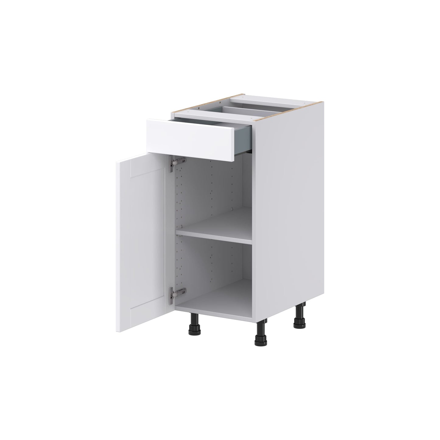 Hugo&Borg Rosemont 15-in W x 34.5-in H x 21-in D Glacier White 1-Drawer Base Fully Assembled Cabinet (Recessed Panel Shaker Style)