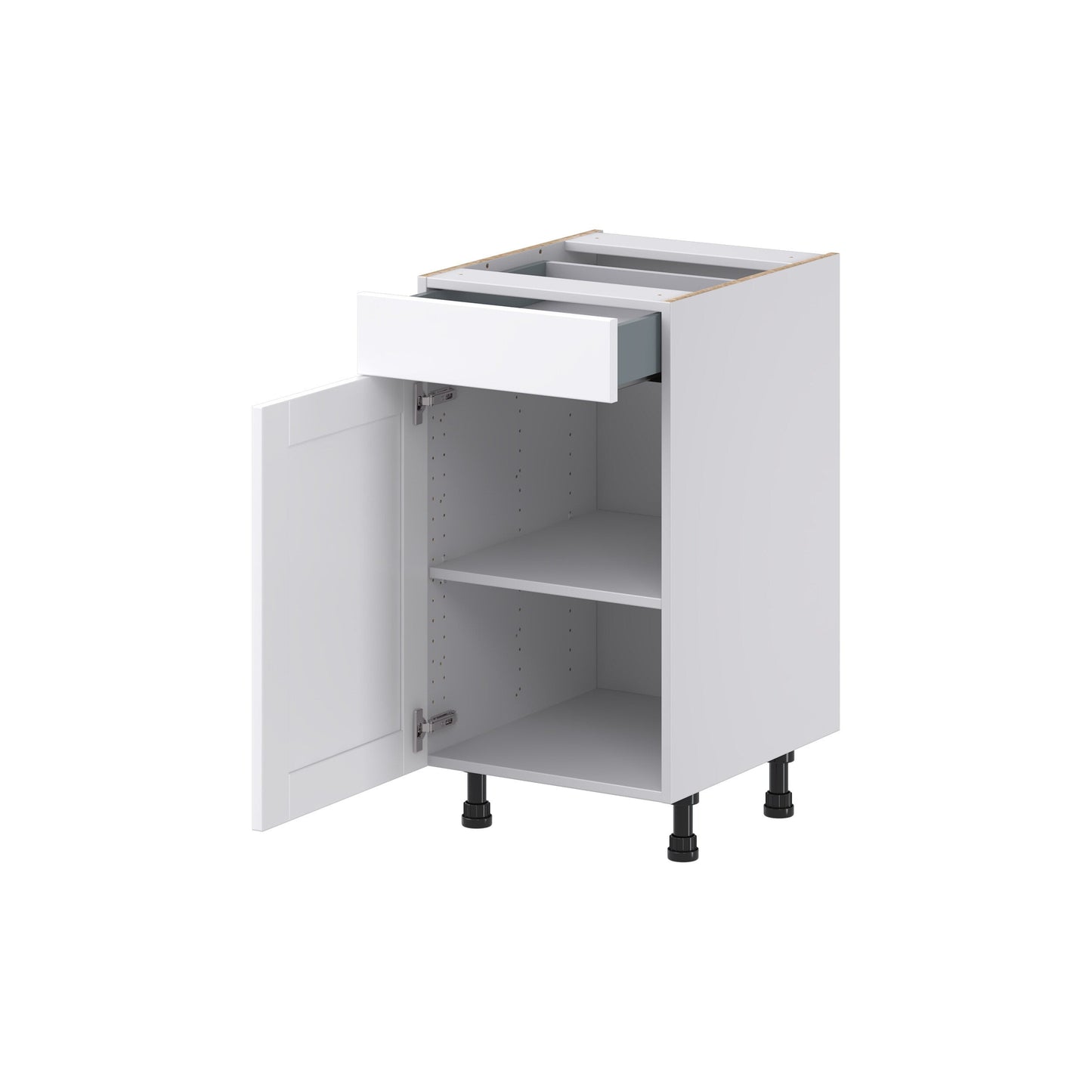 Hugo&Borg Rosemont 18-in W x 34.5-in H x 21-in D Glacier White 1-Drawer Base Fully Assembled Cabinet (Recessed Panel Shaker Style)