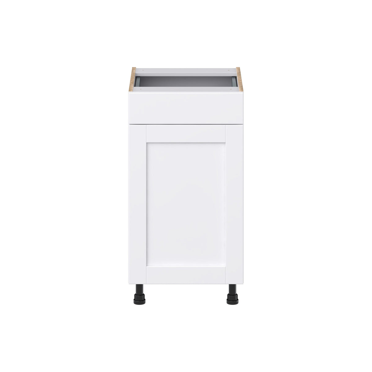 Hugo&Borg Rosemont 18-in W x 34.5-in H x 21-in D Glacier White 1-Drawer Base Fully Assembled Cabinet (Recessed Panel Shaker Style)