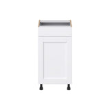 Hugo&Borg Rosemont 18-in W x 34.5-in H x 21-in D Glacier White 1-Drawer Base Fully Assembled Cabinet (Recessed Panel Shaker Style)
