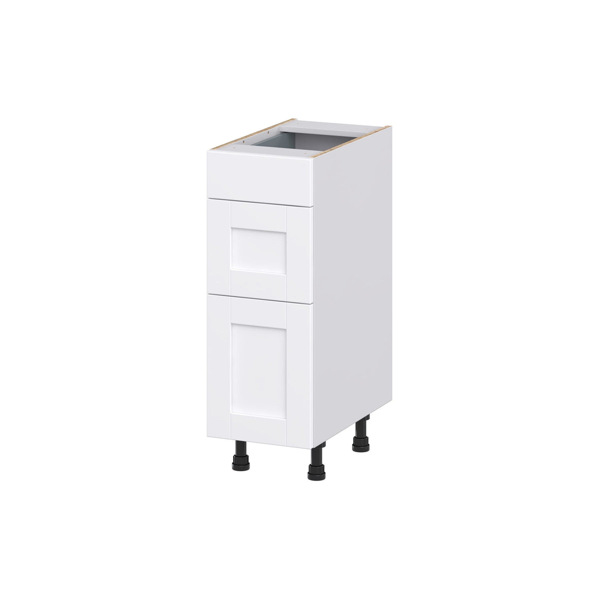 Hugo&Borg Rosemont 12-in W x 34.5-in H x 21-in D Glacier White 3-Drawer Base Fully Assembled Cabinet (Recessed Panel Style)