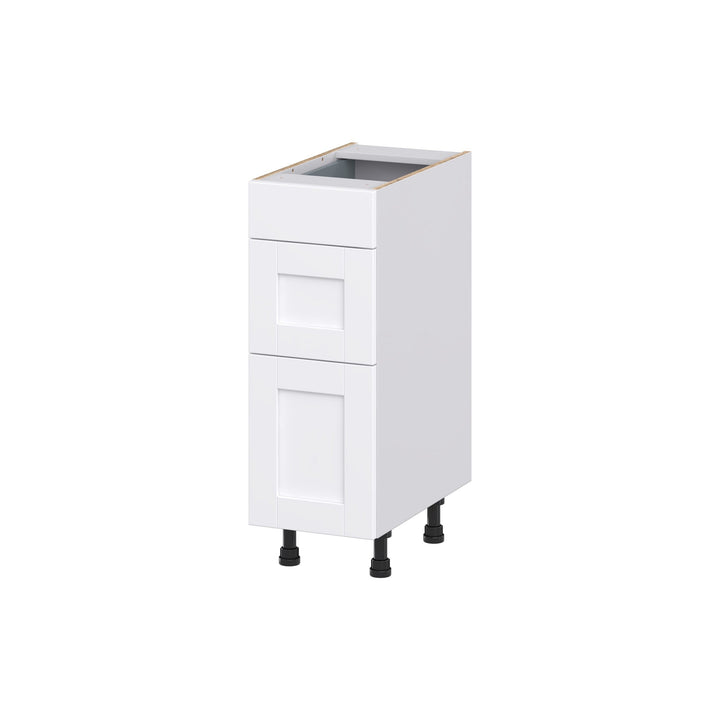 Hugo&Borg Rosemont 12-in W x 34.5-in H x 21-in D Glacier White 3-Drawer Base Fully Assembled Cabinet (Recessed Panel Style)