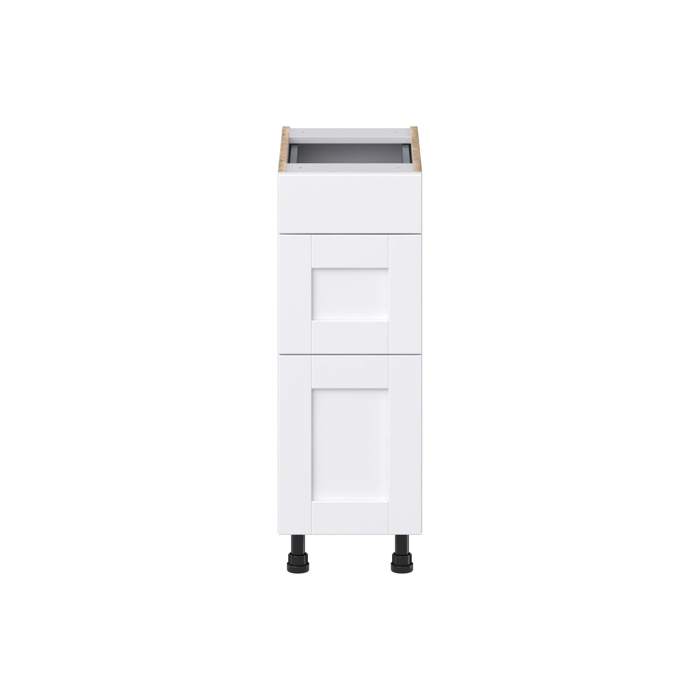 Hugo&Borg Rosemont 12-in W x 34.5-in H x 21-in D Glacier White 3-Drawer Base Fully Assembled Cabinet (Recessed Panel Style)