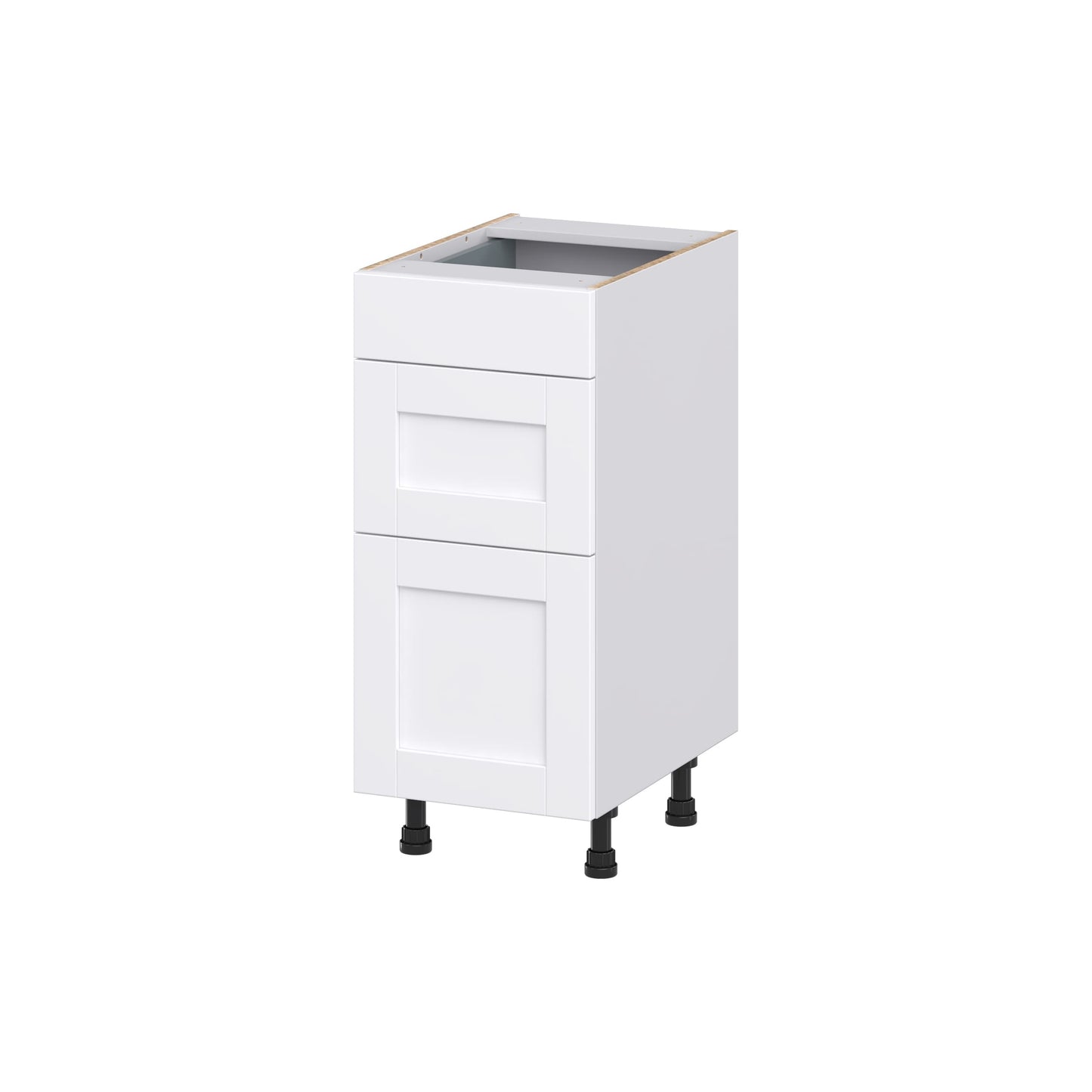 Hugo&Borg Rosemont 15-in W x 34.5-in H x 21-in D Glacier White 3-Drawer Base Fully Assembled Cabinet (Recessed Panel Style)