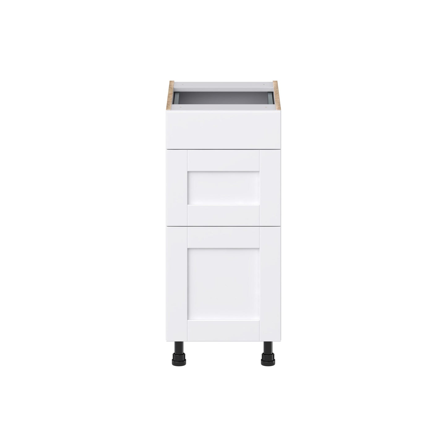 Hugo&Borg Rosemont 15-in W x 34.5-in H x 21-in D Glacier White 3-Drawer Base Fully Assembled Cabinet (Recessed Panel Style)