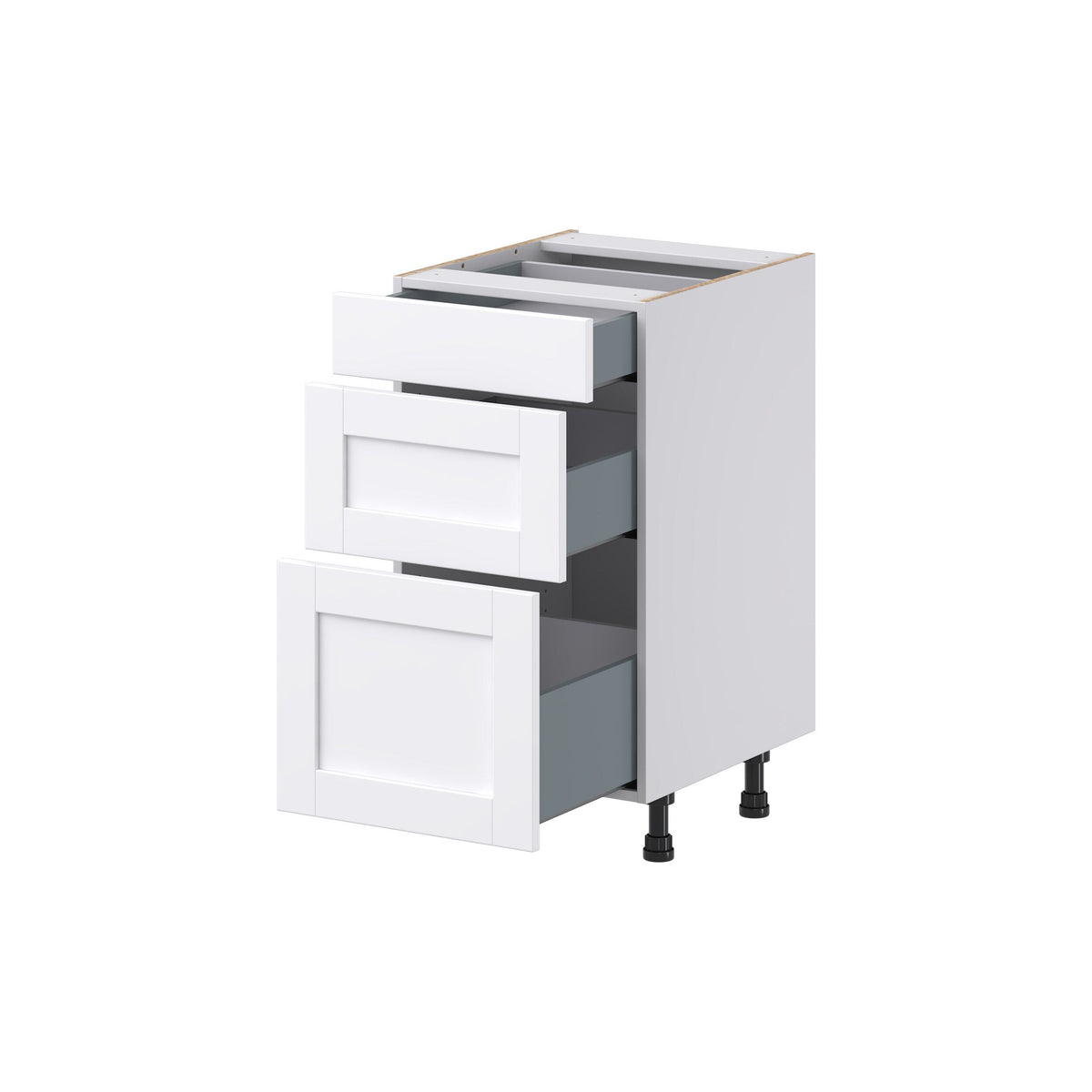 Hugo&Borg Rosemont 18-in W x 34.5-in H x 21-in D Glacier White 3-Drawer Base Fully Assembled Cabinet (Recessed Panel Style)