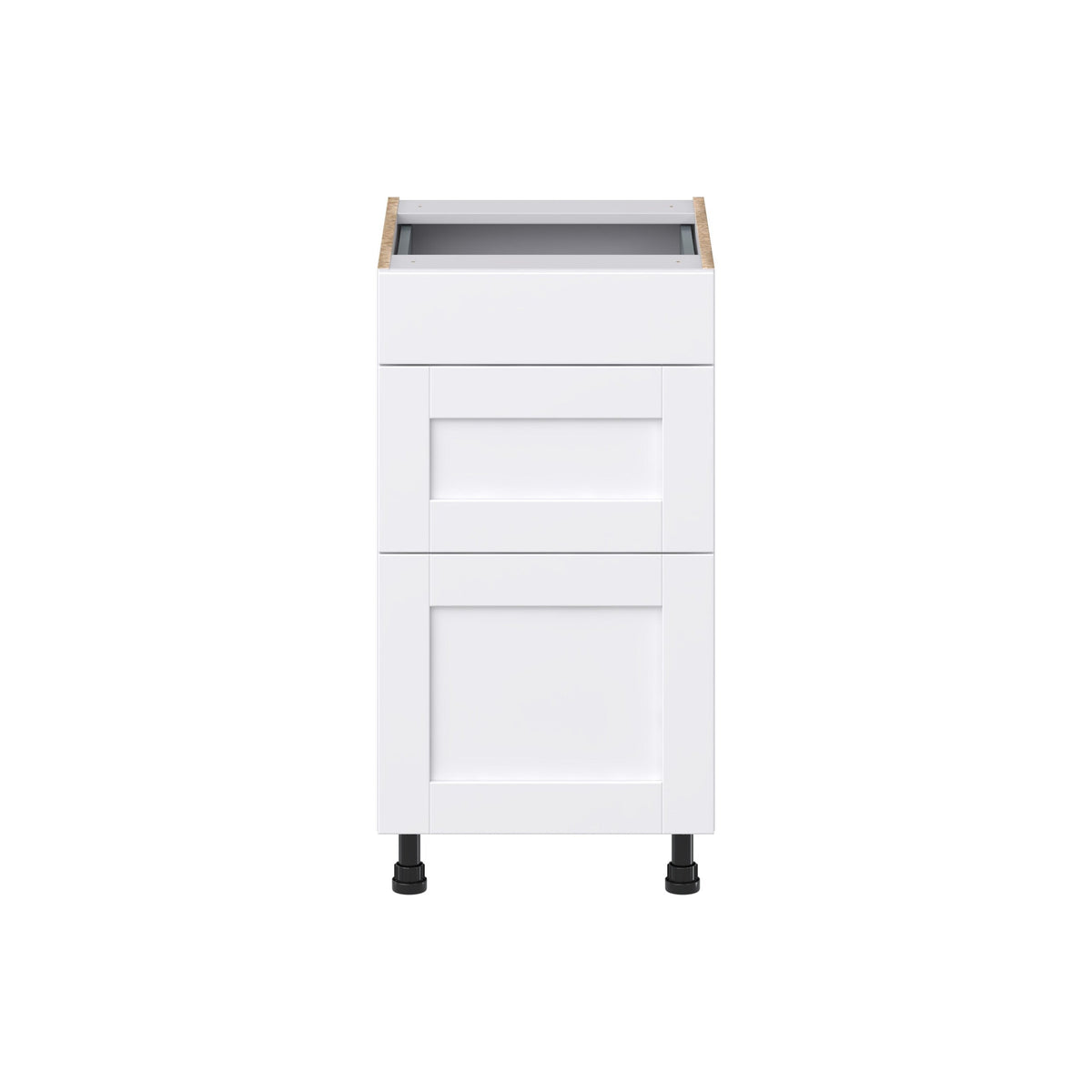 Hugo&Borg Rosemont 18-in W x 34.5-in H x 21-in D Glacier White 3-Drawer Base Fully Assembled Cabinet (Recessed Panel Style)