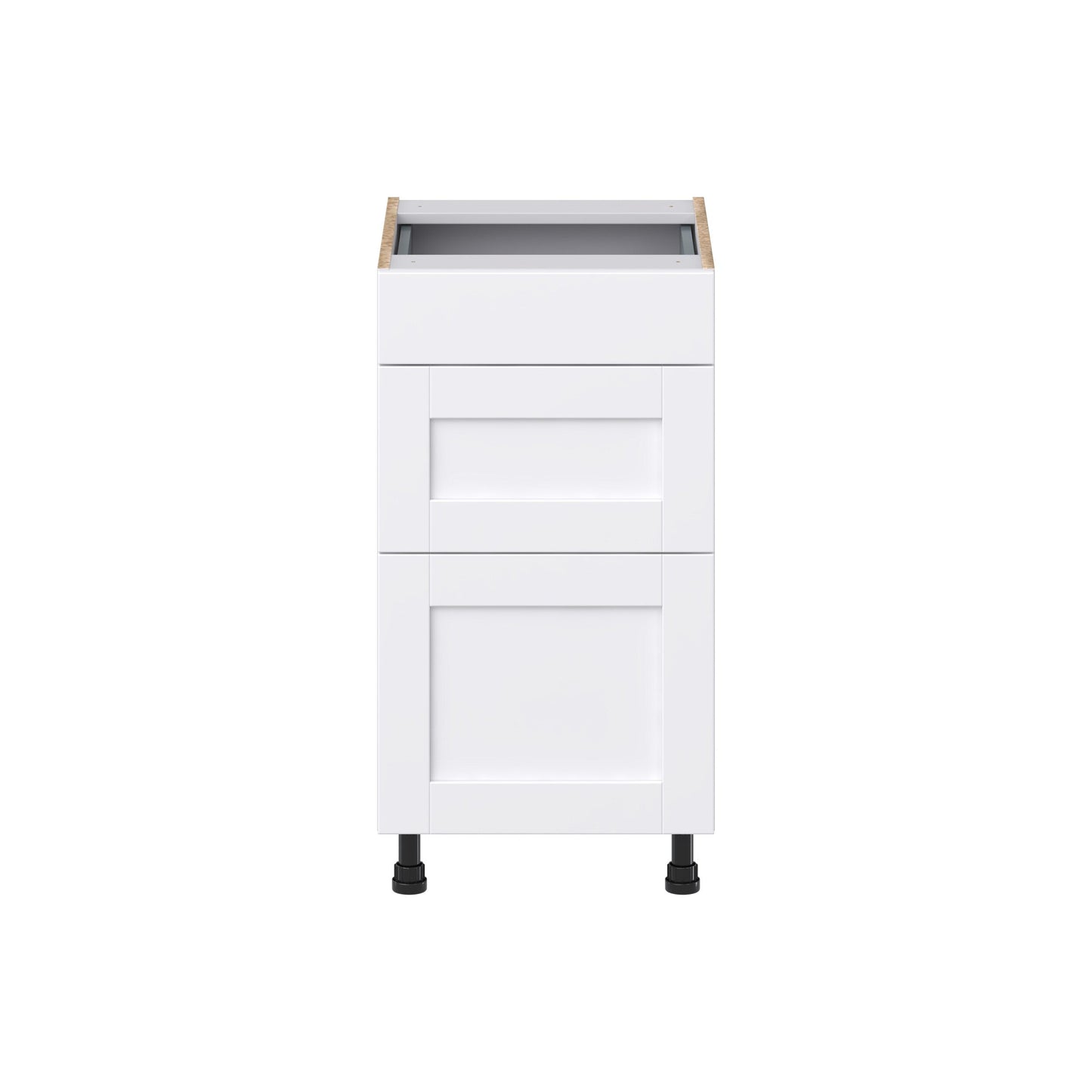 Hugo&Borg Rosemont 18-in W x 34.5-in H x 21-in D Glacier White 3-Drawer Base Fully Assembled Cabinet (Recessed Panel Style)