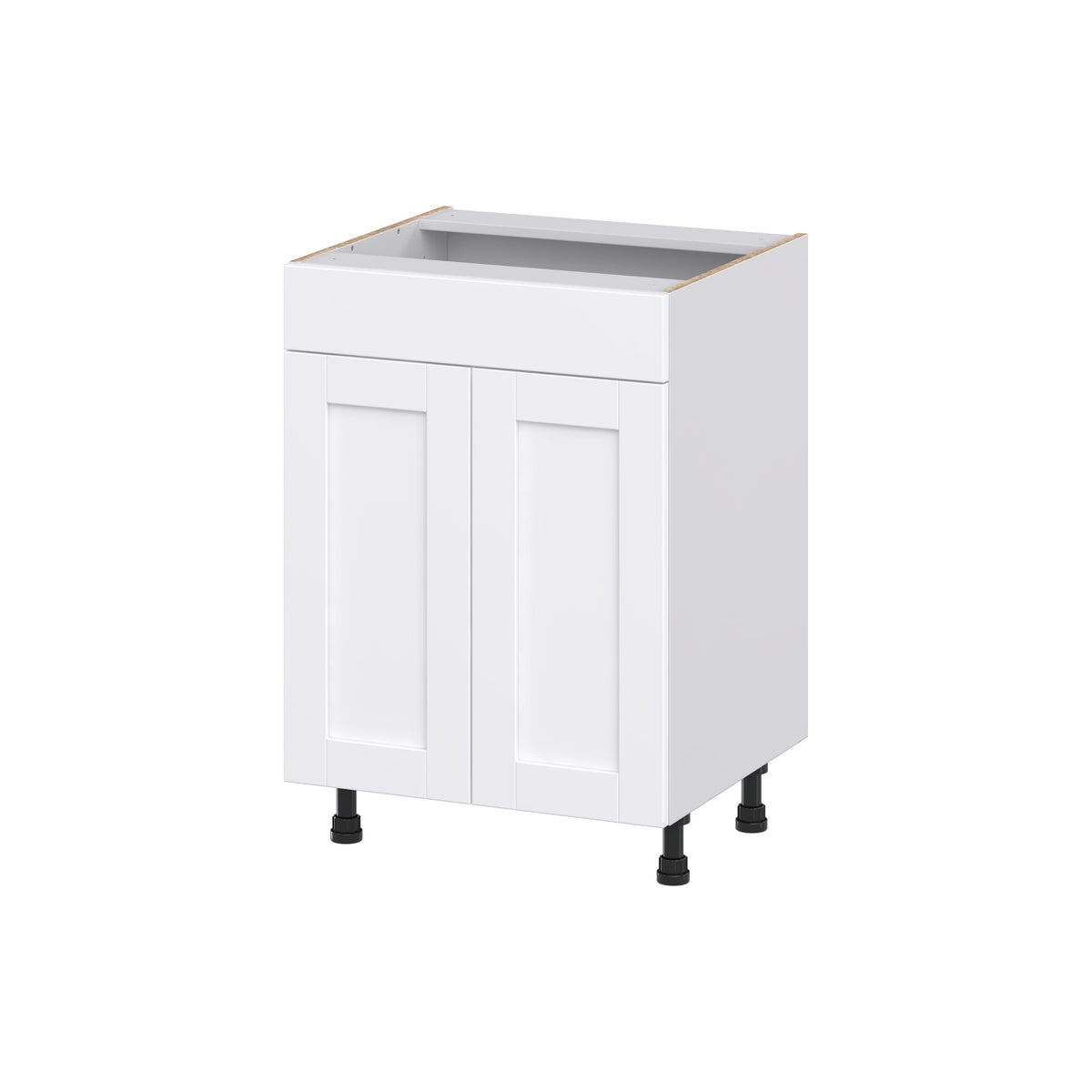 Hugo&Borg Rosemont 24-in W x 34.5-in H x 21-in D Glacier White Sink Base Fully Assembled Cabinet (Recessed Panel Shaker Style)