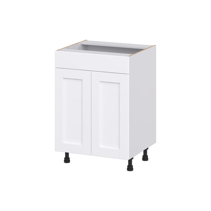 Hugo&Borg Rosemont 24-in W x 34.5-in H x 21-in D Glacier White Sink Base Fully Assembled Cabinet (Recessed Panel Shaker Style)