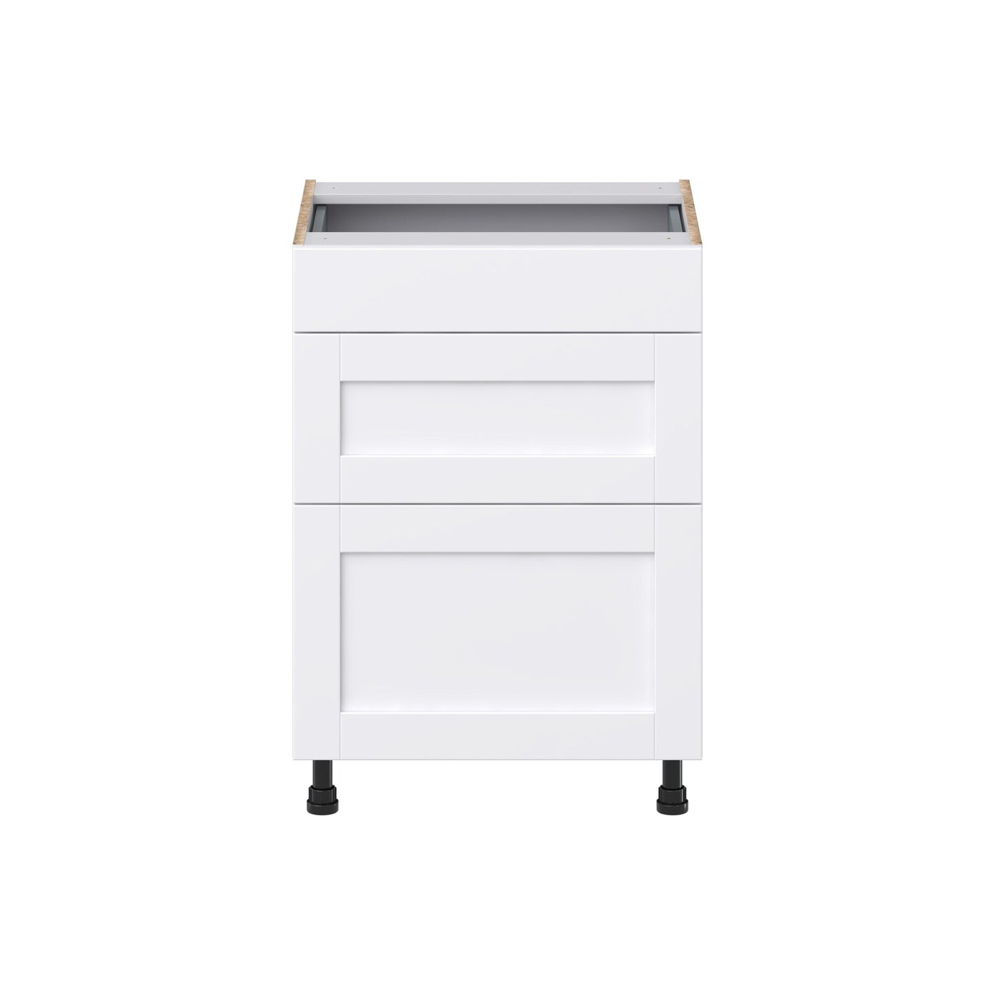 Hugo&Borg Rosemont 24-in W x 34.5-in H x 21-in D Glacier White 3-Drawer Base Fully Assembled Cabinet (Recessed Panel Style)