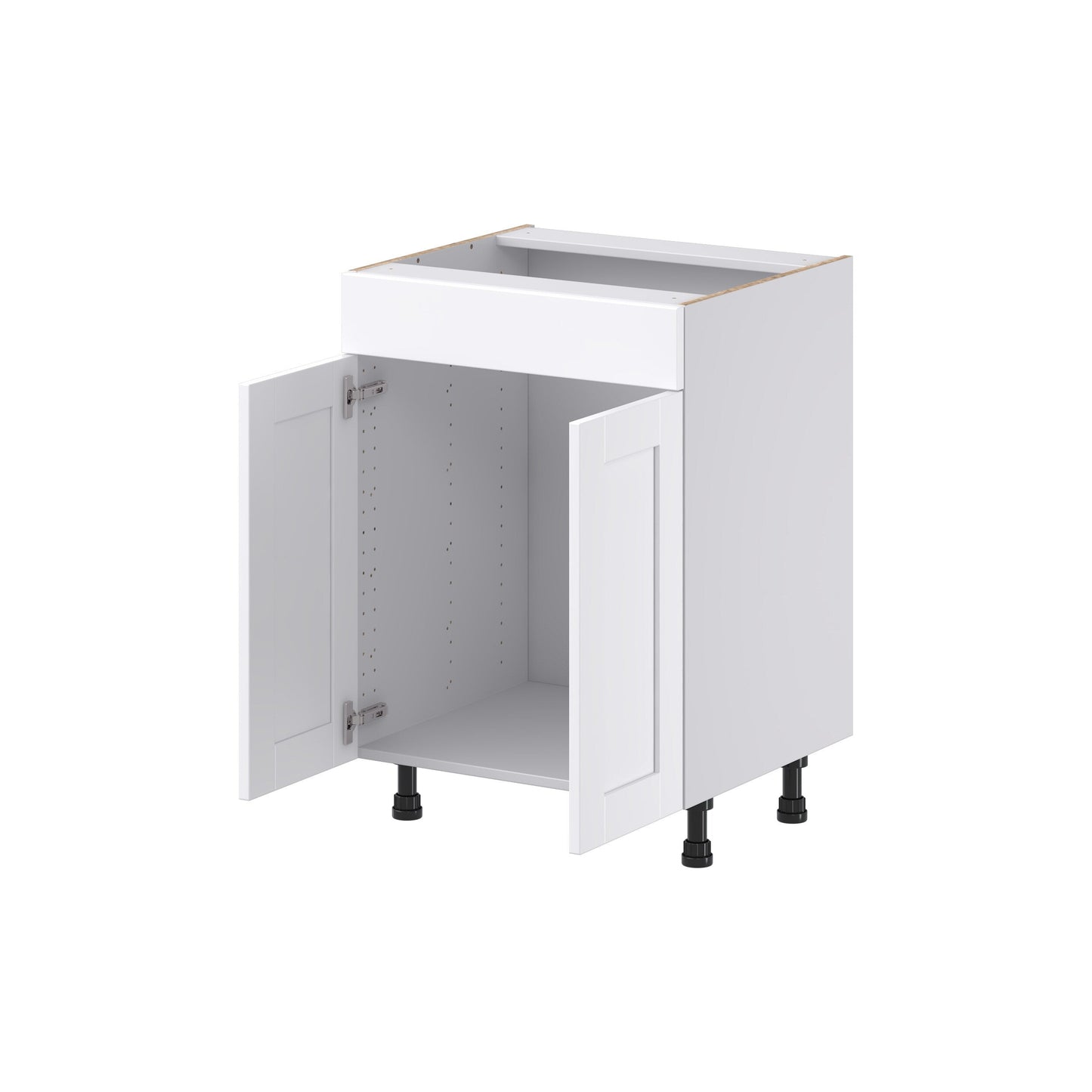 Hugo&Borg Rosemont 24-in W x 34.5-in H x 21-in D Glacier White Sink Base Fully Assembled Cabinet (Recessed Panel Shaker Style)