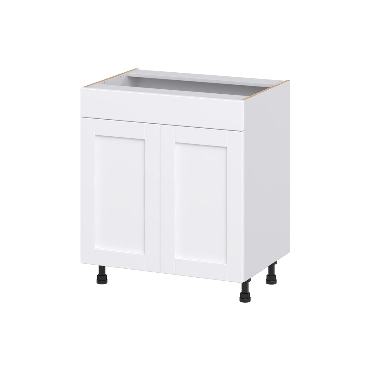 Hugo&Borg Rosemont 30-in W x 34.5-in H x 21-in D Glacier White Sink Base Fully Assembled Cabinet (Recessed Panel Shaker Style)