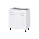 Hugo&Borg Rosemont 30-in W x 34.5-in H x 21-in D Glacier White Sink Base Fully Assembled Cabinet (Recessed Panel Shaker Style)