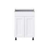 Hugo&Borg Rosemont 24-in W x 34.5-in H x 21-in D Glacier White Sink Base Fully Assembled Cabinet (Recessed Panel Shaker Style)