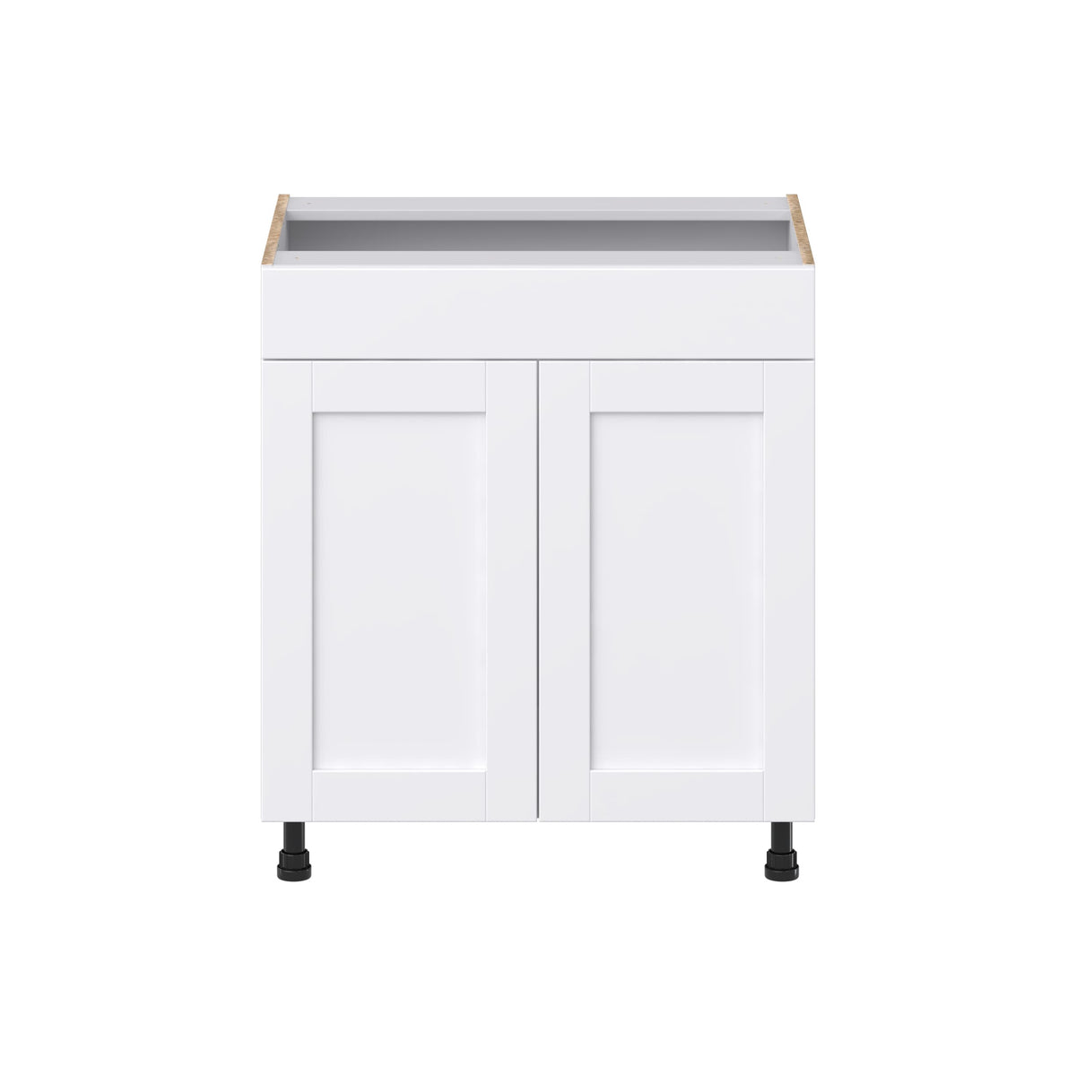 Hugo&Borg Rosemont 30-in W x 34.5-in H x 21-in D Glacier White Sink Base Fully Assembled Cabinet (Recessed Panel Shaker Style)
