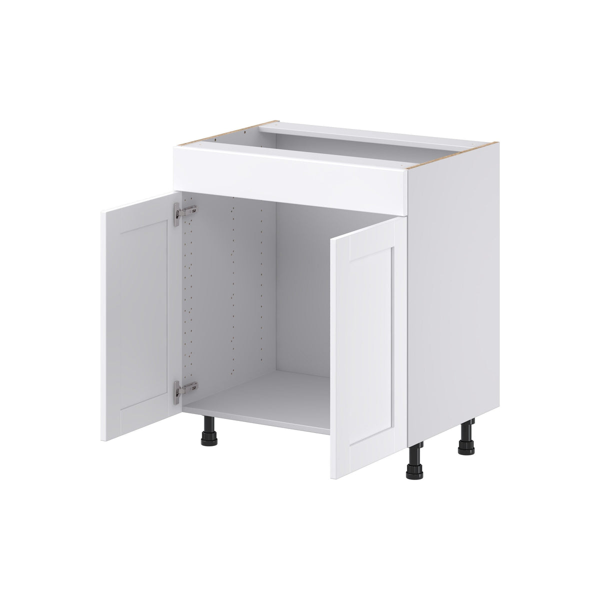Hugo&Borg Rosemont 30-in W x 34.5-in H x 21-in D Glacier White Sink Base Fully Assembled Cabinet (Recessed Panel Shaker Style)