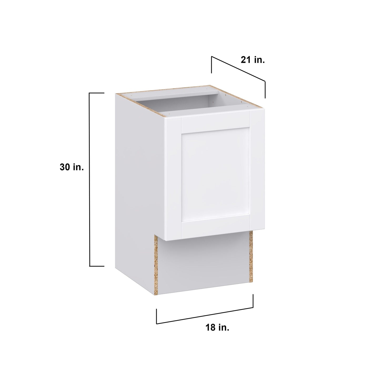 Hugo&Borg Rosemont 18-in W x 34.5-in H x 21-in D Glacier White Base Fully Assembled Cabinet (Recessed Panel Shaker Door Style)