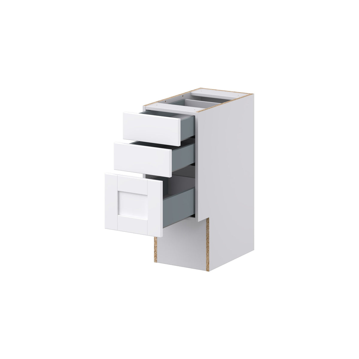 Hugo&Borg Rosemont 12-in W x 30-in H x 21-in D Glacier White 4-Drawer Base Fully Assembled Cabinet (Recessed Panel Style)