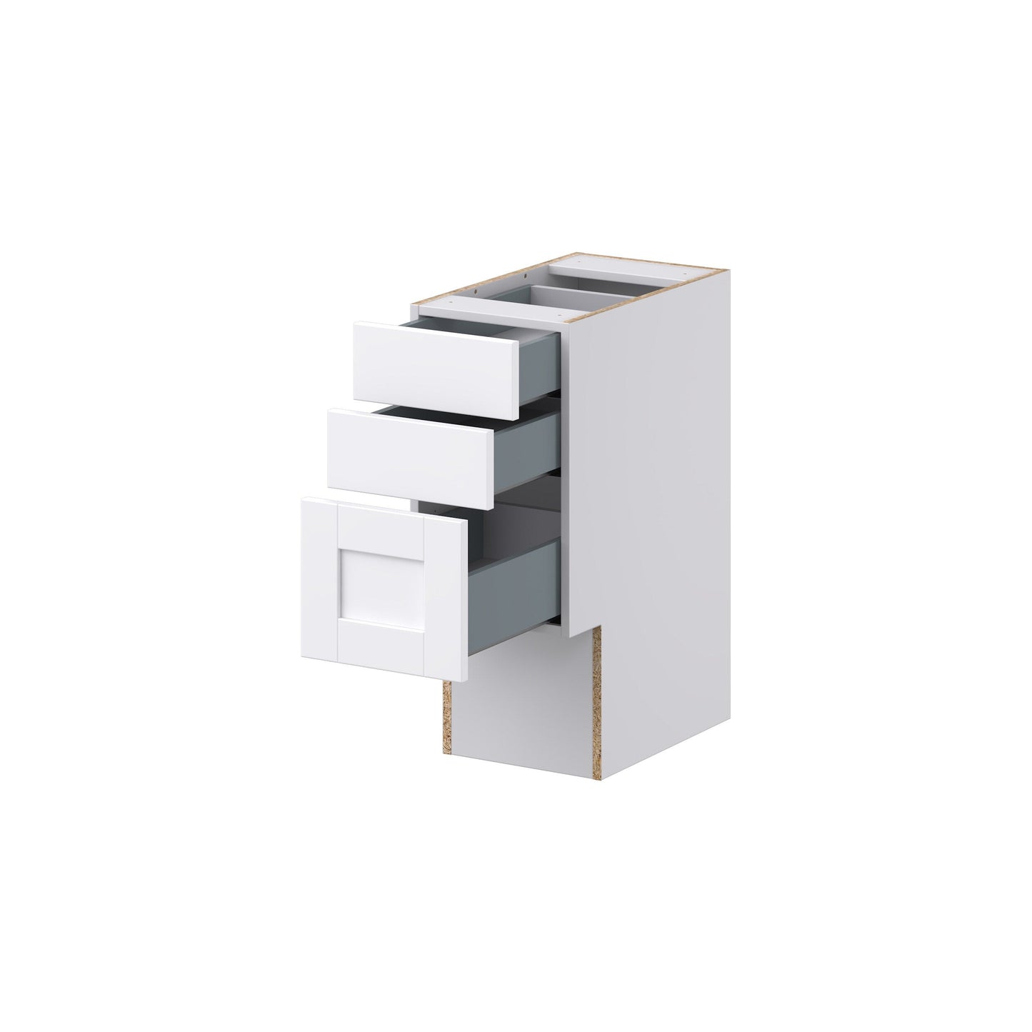 Hugo&Borg Rosemont 12-in W x 30-in H x 21-in D Glacier White 4-Drawer Base Fully Assembled Cabinet (Recessed Panel Style)