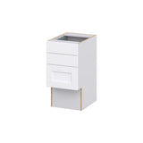 Hugo&Borg Rosemont 15-in W x 30-in H x 21-in D Glacier White 3-Drawer Base Fully Assembled Cabinet (Recessed Panel Style)