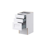Hugo&Borg Rosemont 15-in W x 30-in H x 21-in D Glacier White 3-Drawer Base Fully Assembled Cabinet (Recessed Panel Style)