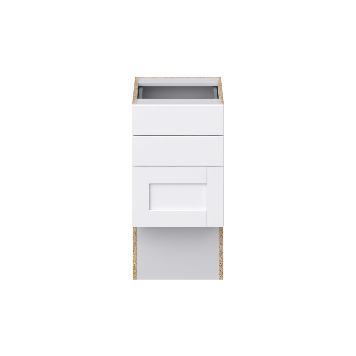Hugo&Borg Rosemont 15-in W x 30-in H x 21-in D Glacier White 3-Drawer Base Fully Assembled Cabinet (Recessed Panel Style)