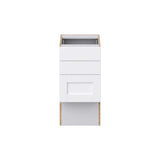 Hugo&Borg Rosemont 15-in W x 30-in H x 21-in D Glacier White 3-Drawer Base Fully Assembled Cabinet (Recessed Panel Style)