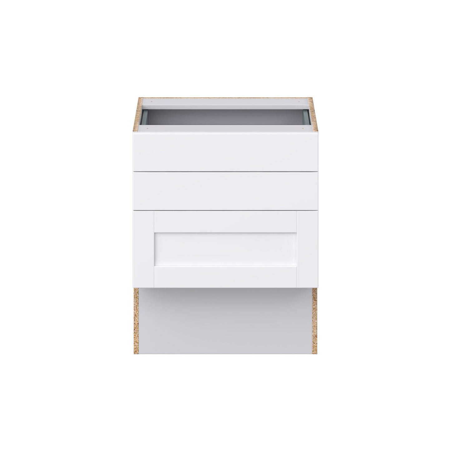 Hugo&Borg Rosemont 24-in W x 30-in H x 21-in D Glacier White 3-Drawer Base Fully Assembled Cabinet (Recessed Panel Style)