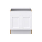Hugo&Borg Rosemont 30-in W x 32.5-in H x 24-in D Glacier White Sink Base Fully Assembled Cabinet (Recessed Panel Shaker Style)