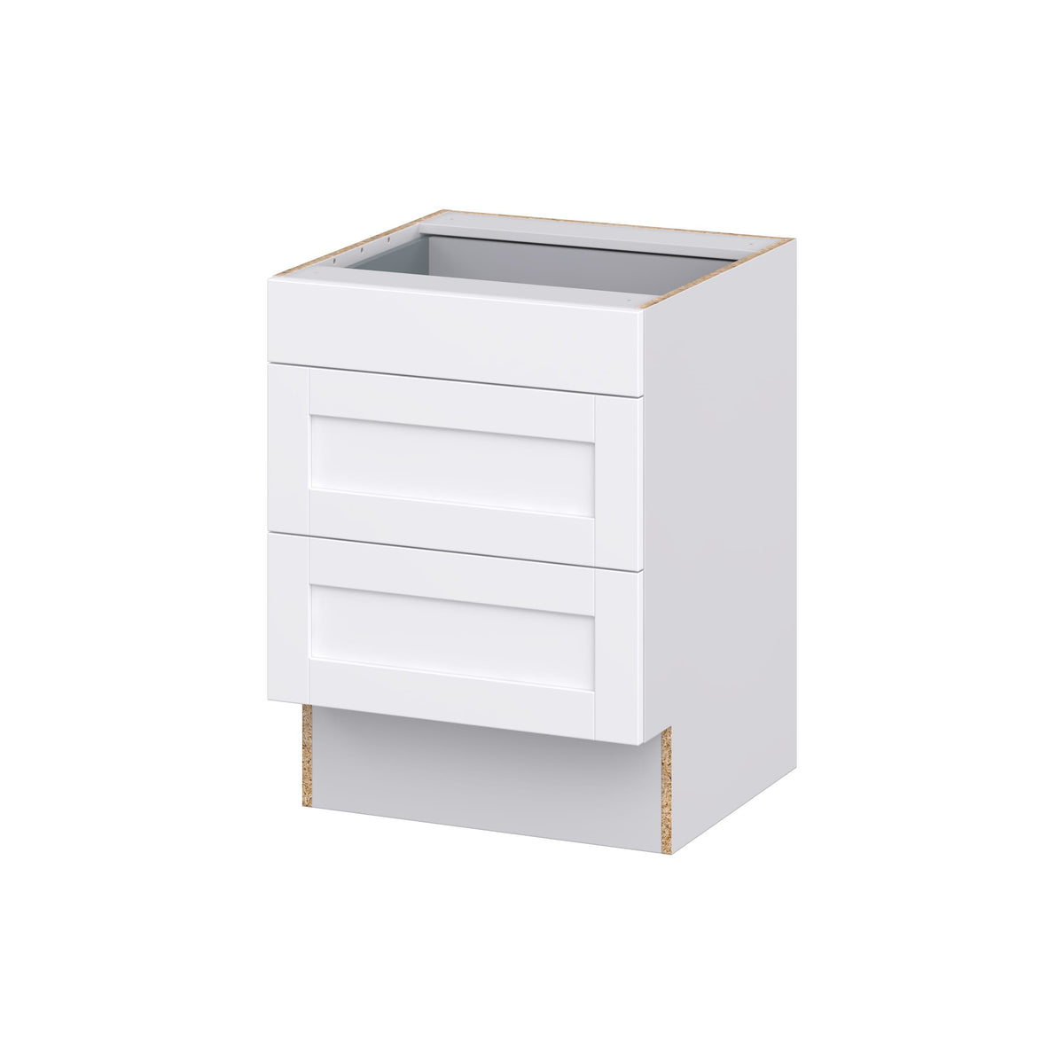 Hugo&Borg Rosemont 24-in W x 32.5-in H x 25-in D Glacier White 3-Drawer Base Fully Assembled Cabinet (Recessed Panel Style)