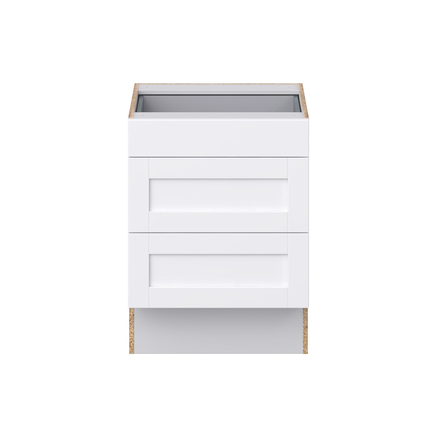 Hugo&Borg Rosemont 24-in W x 32.5-in H x 25-in D Glacier White 3-Drawer Base Fully Assembled Cabinet (Recessed Panel Style)