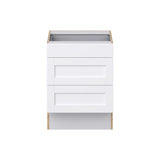 Hugo&Borg Rosemont 24-in W x 32.5-in H x 25-in D Glacier White 3-Drawer Base Fully Assembled Cabinet (Recessed Panel Style)