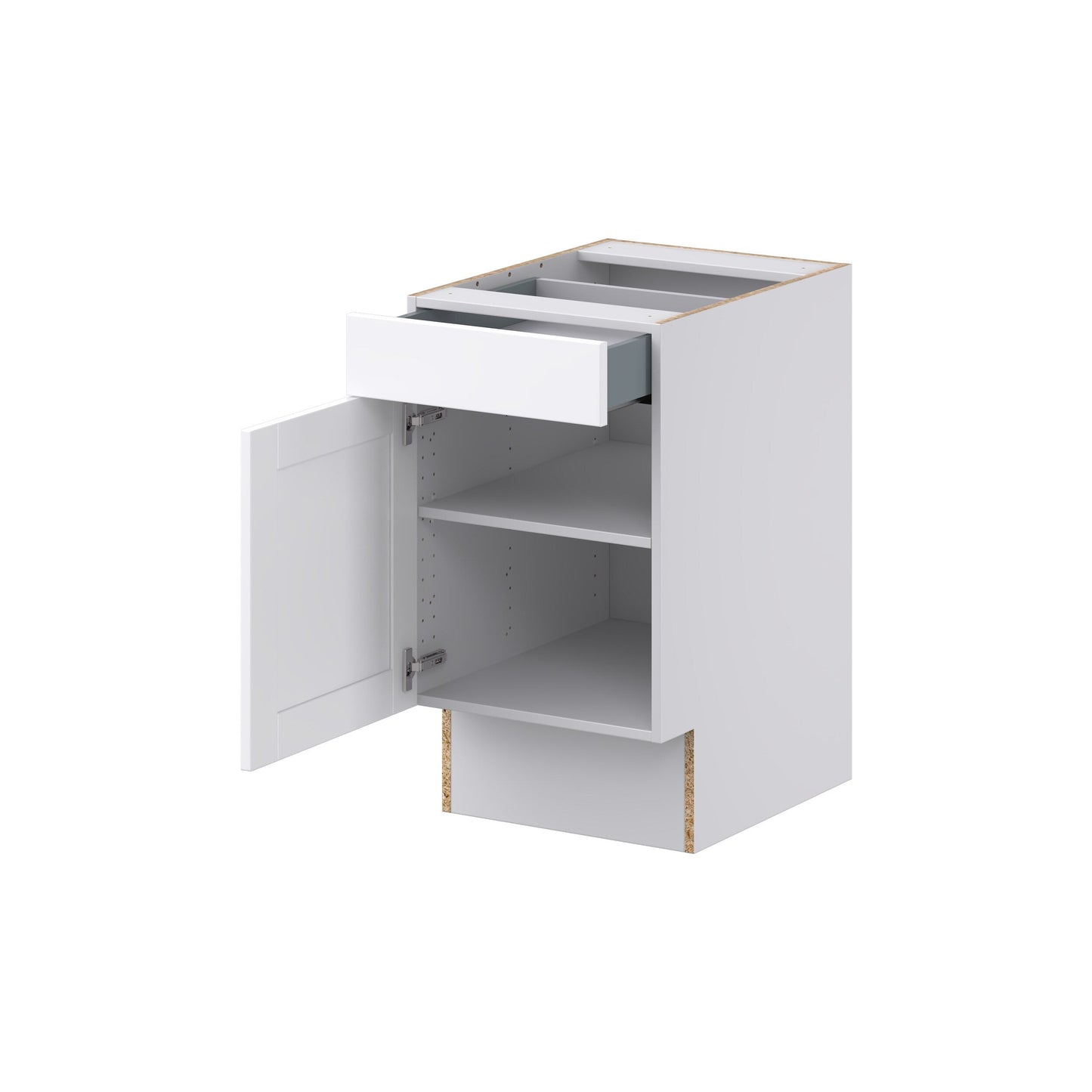 Hugo&Borg Rosemont 18-in W x 34.5-in H x 25-in D Glacier White 1-Drawer Base Fully Assembled Cabinet (Recessed Panel Shaker Style)