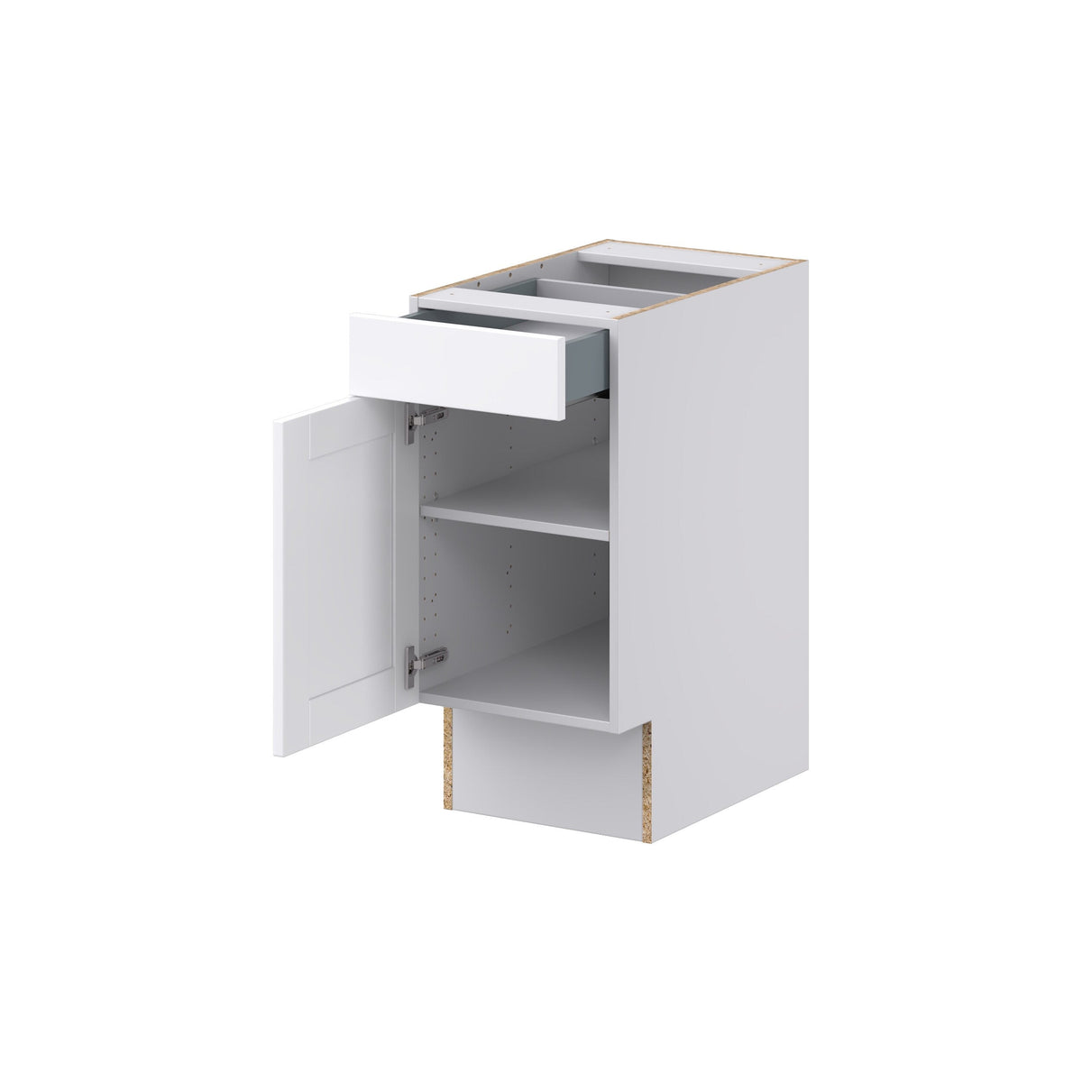 Hugo&Borg Rosemont 15-in W x 34.5-in H x 25-in D Glacier White 1-Drawer Base Fully Assembled Cabinet (Recessed Panel Shaker Style)