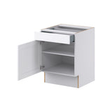 Hugo&Borg Rosemont 24-in W x 34.5-in H x 24-in D Glacier White 1-Drawer Base Fully Assembled Cabinet (Recessed Panel Shaker Style)
