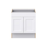 Hugo&Borg Rosemont 30-in W x 32.5-in H x 25-in D Glacier White 1-Drawer Base Fully Assembled Cabinet (Recessed Panel Shaker Style)