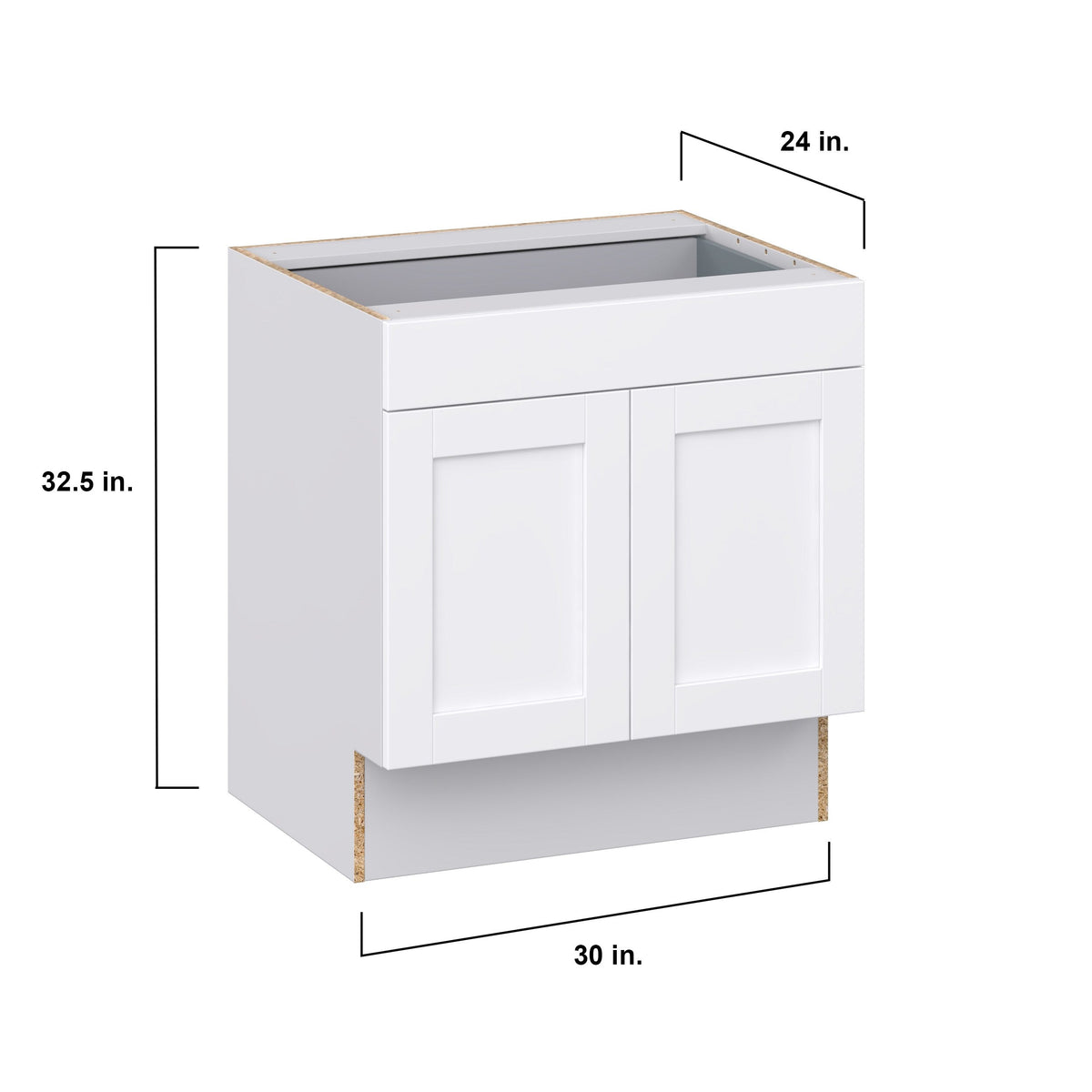 Hugo&Borg Rosemont 30-in W x 32.5-in H x 25-in D Glacier White 1-Drawer Base Fully Assembled Cabinet (Recessed Panel Shaker Style)