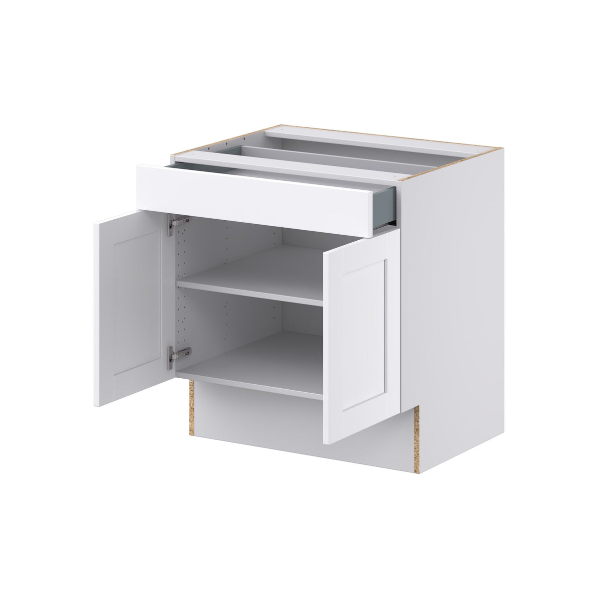 Hugo&Borg Rosemont 30-in W x 32.5-in H x 25-in D Glacier White 1-Drawer Base Fully Assembled Cabinet (Recessed Panel Shaker Style)