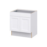 Hugo&Borg Rosemont 30-in W x 32.5-in H x 25-in D Glacier White 1-Drawer Base Fully Assembled Cabinet (Recessed Panel Shaker Style)
