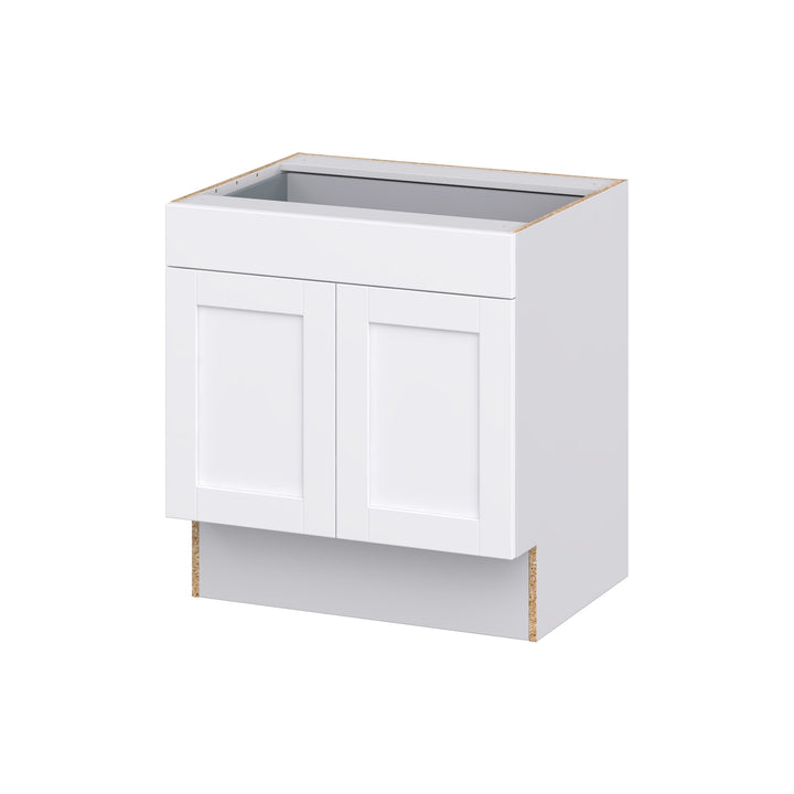 Hugo&Borg Rosemont 30-in W x 32.5-in H x 25-in D Glacier White 1-Drawer Base Fully Assembled Cabinet (Recessed Panel Shaker Style)
