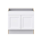 Hugo&Borg Rosemont 36-in W x 32.5-in H x 25-in D Glacier White 1-Drawer Base Fully Assembled Cabinet (Recessed Panel Shaker Style)