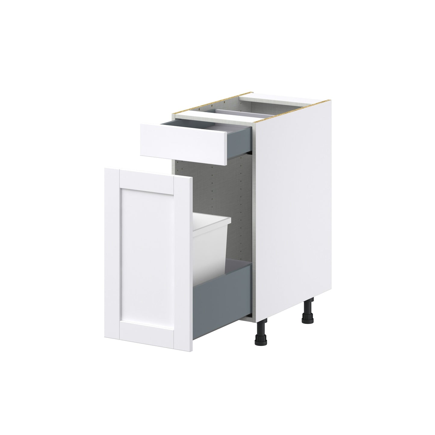 Hugo&Borg Rosemont 15-in W x 34.5-in H x 24-in D Glacier White 1-Drawer Pull-out Cabinet Base Fully Assembled Cabinet (Recessed Panel Style)